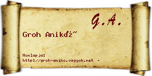 Groh Anikó névjegykártya